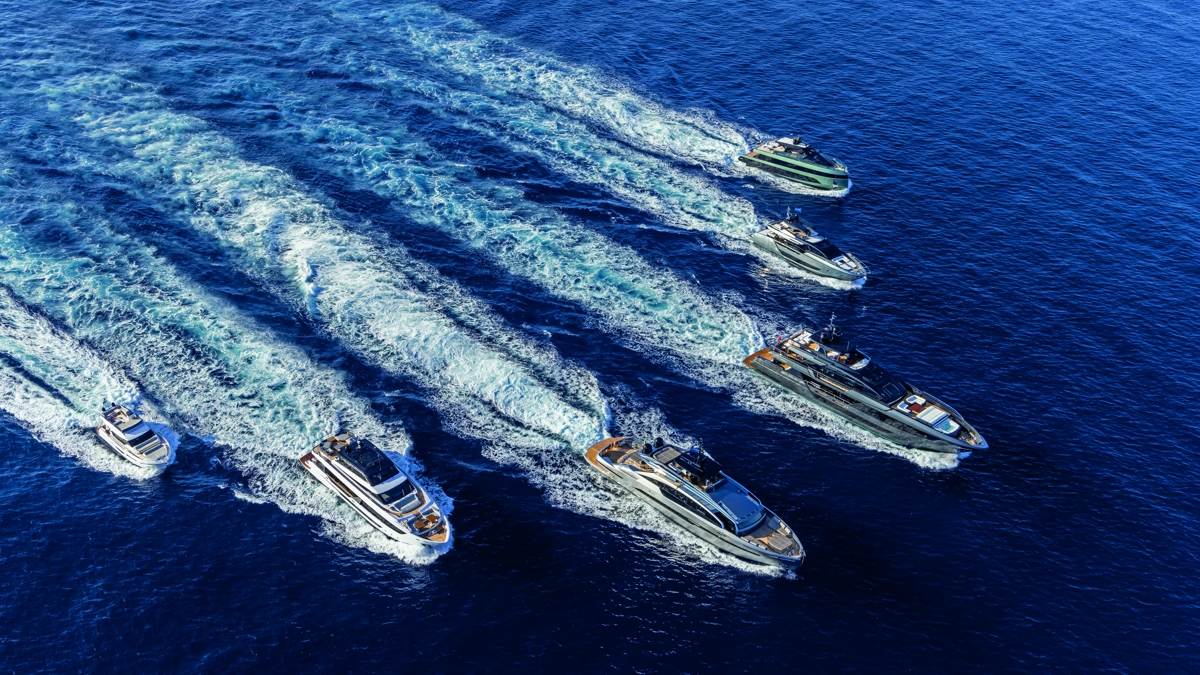 A photo of a flotilla of boats in the sea